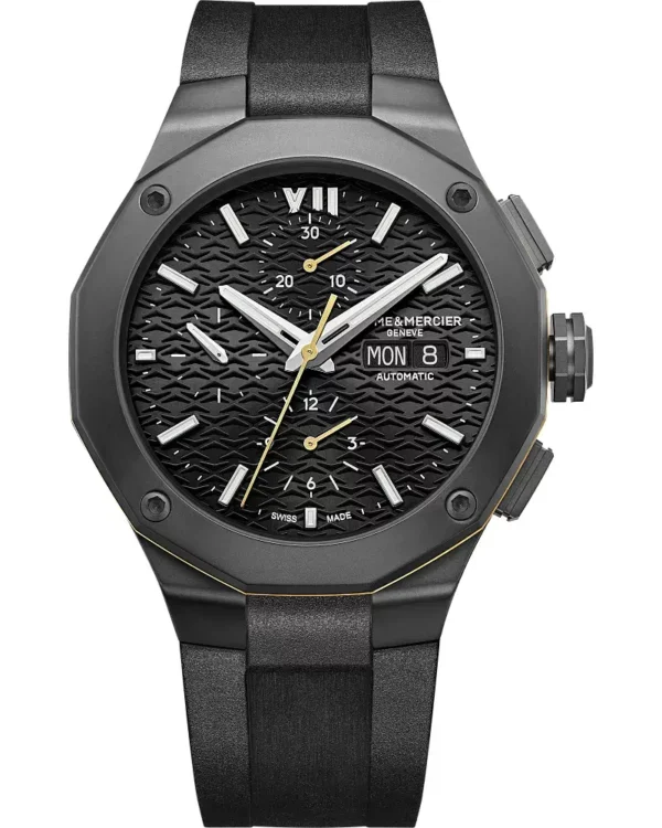 Černé pánské hodinky Baume & Mercier Riviera Chronograph
